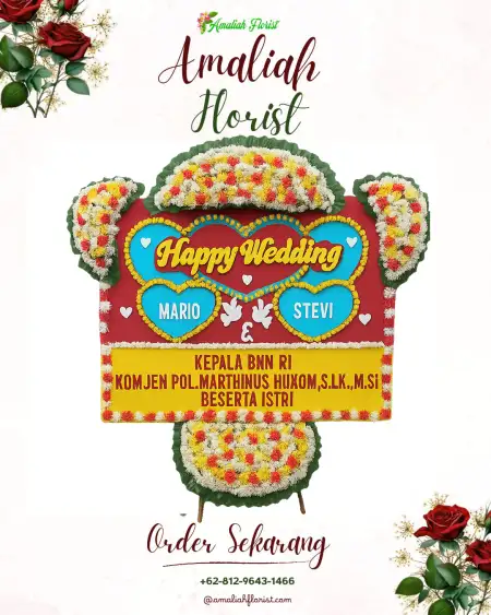 Papan Bunga Pernikahan Tumpak Pelem
